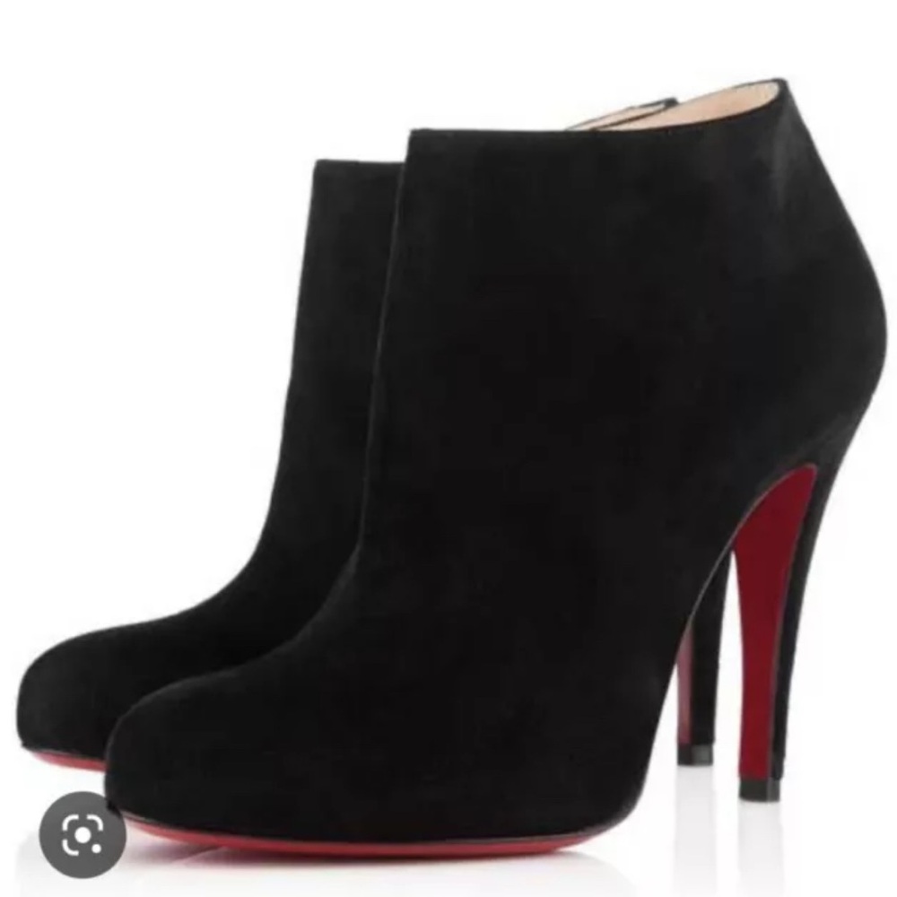 CHRISTIAN LOUBOUTIN Belle 100 Ankle Boots 41 Black - Suede